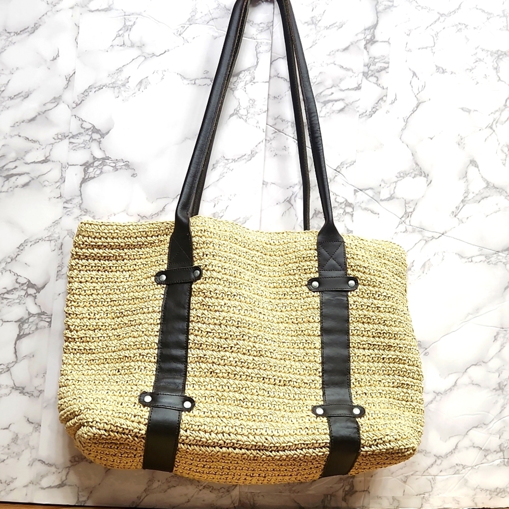Eddie Bauer paper straw handbag